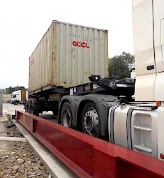 Container on Transswift's SOLAS calibrated weighbridge